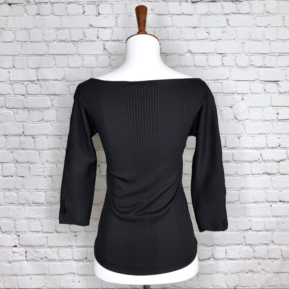 BCBGMaxAzria Black Ribbed Top - Picture 5 of 6
